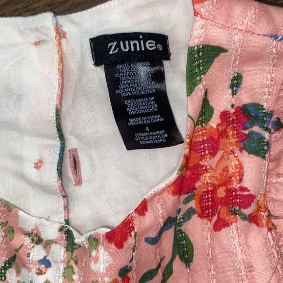 Zunie flowered dress size 4 - Picture 2 of 4